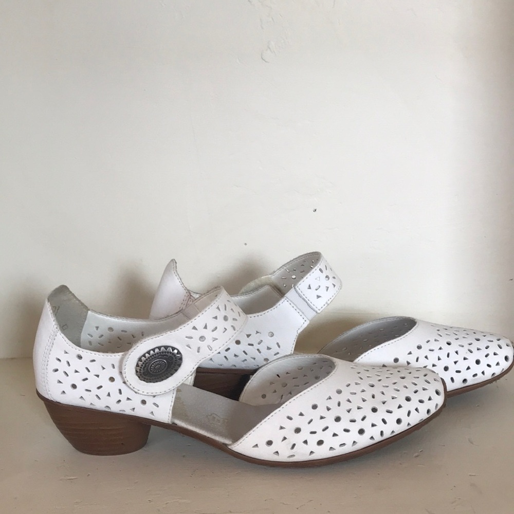 Rieker womens summer heels sandals 39 Elegant White Women's Shoes mirjam